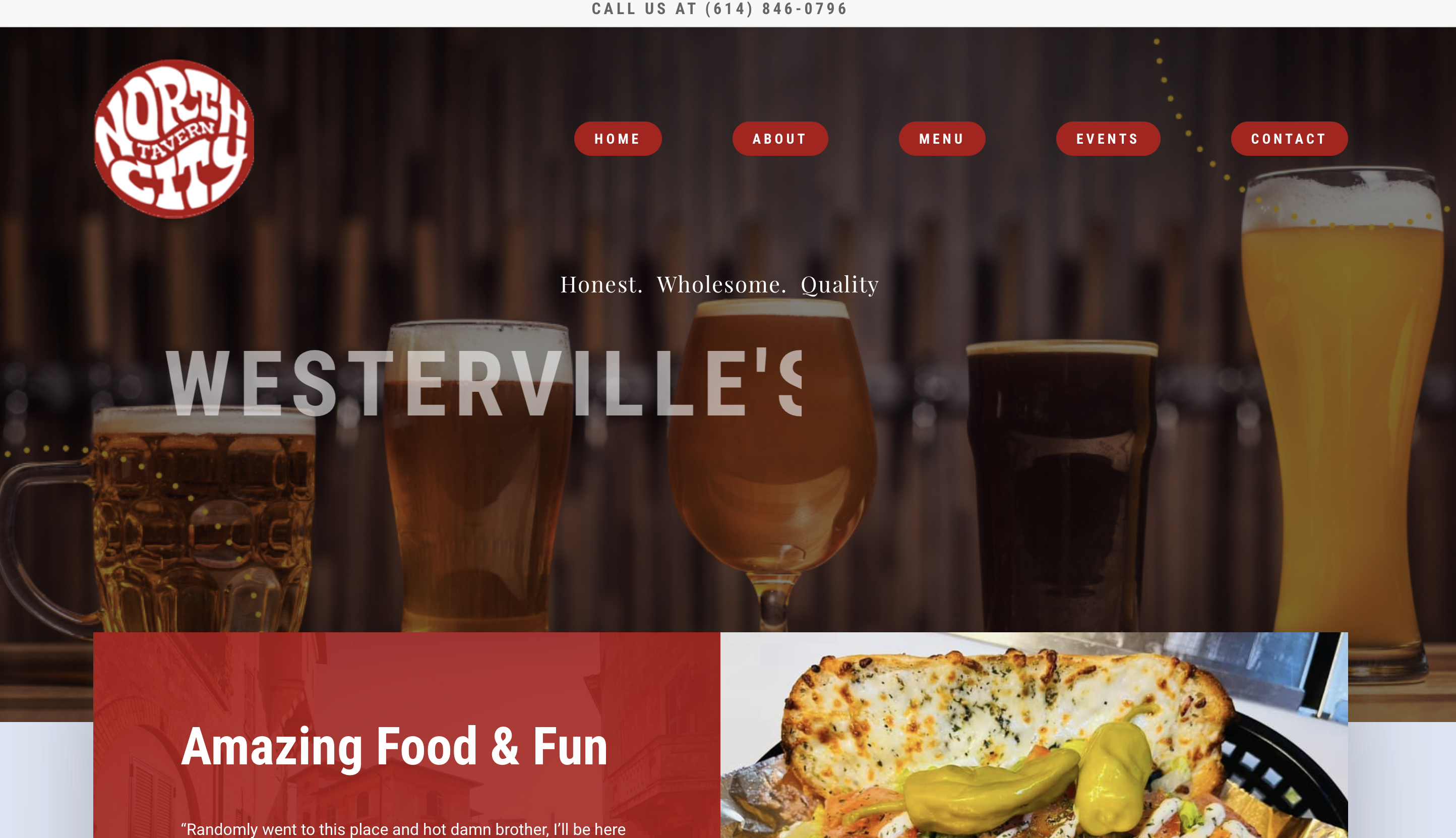 North City Tavern Columbus Ohio Website Design