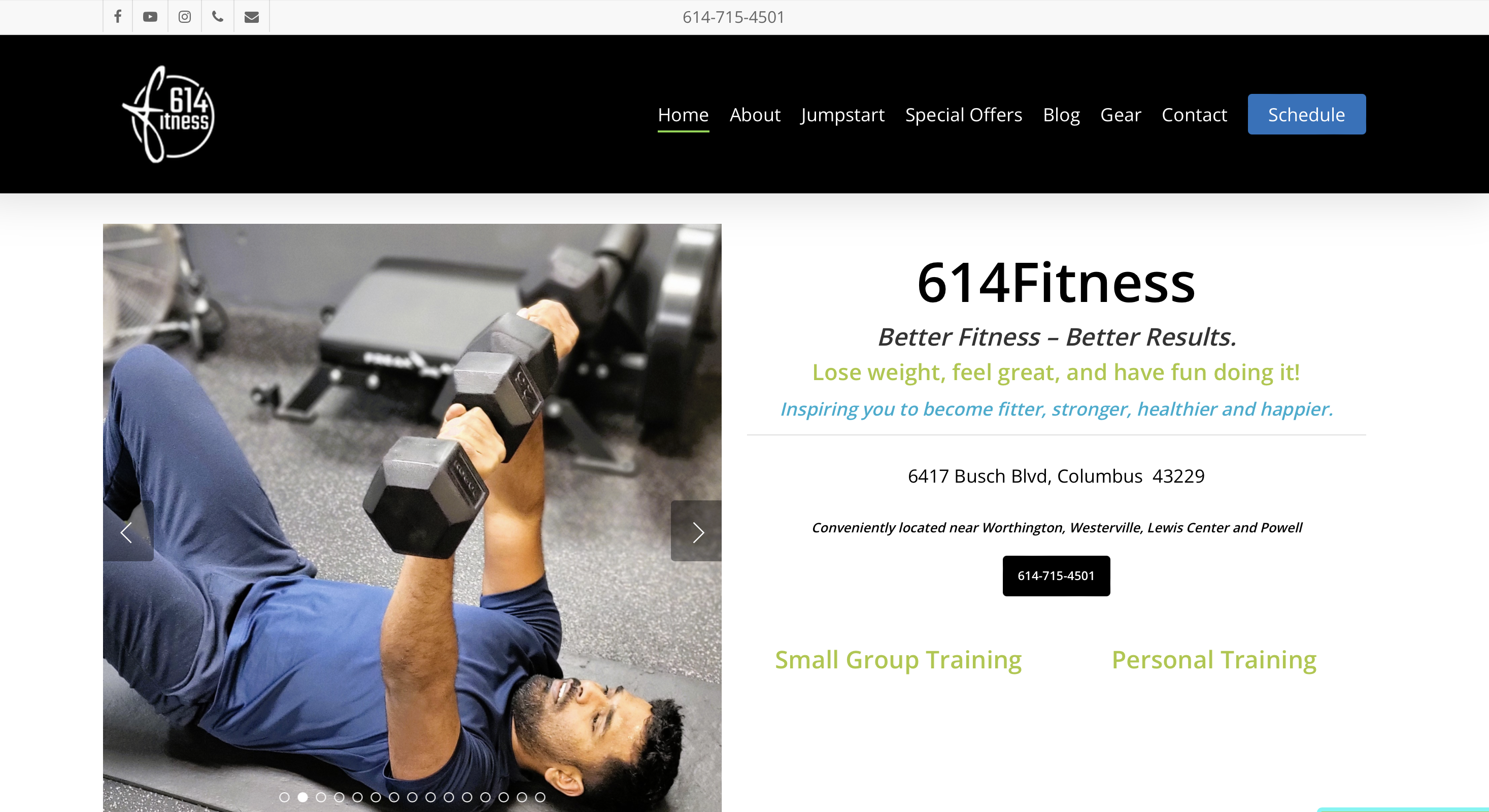 614Fitness Columbus Ohio Website Design