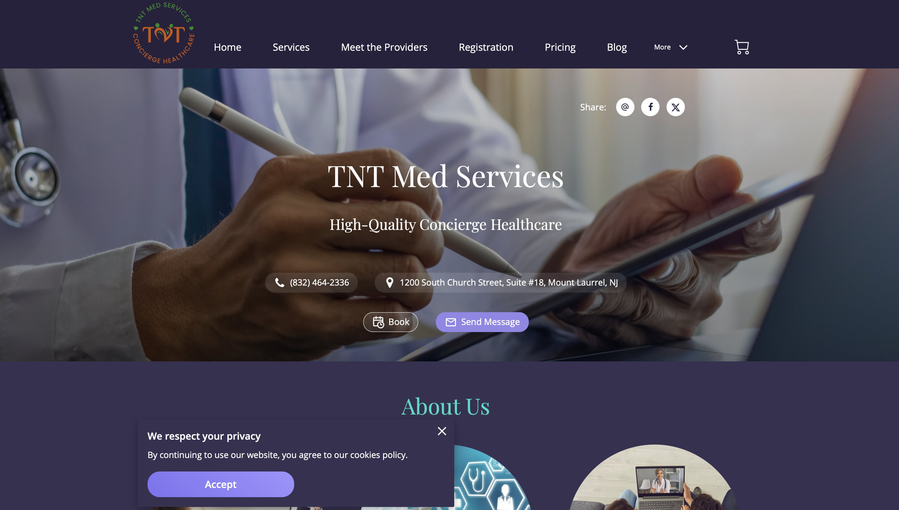 IV Clinic Website Design Example 2